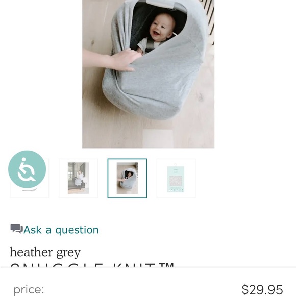 Aden + anais snugglefit knit cover - like new - heather grey - - Picture 2 of 5